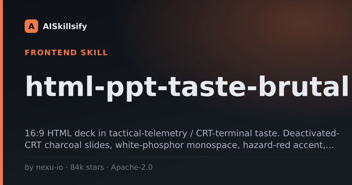 html-ppt-taste-brutalist skill by nexu-io