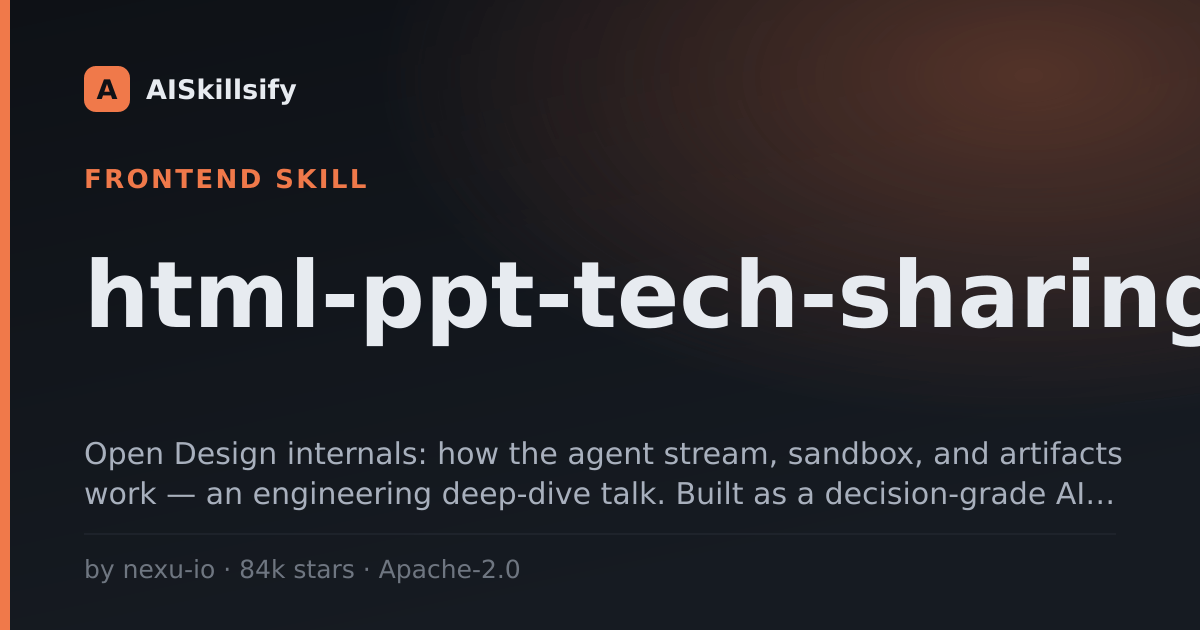 html-ppt-tech-sharing skill by nexu-io
