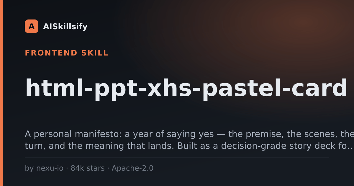 html-ppt-xhs-pastel-card skill by nexu-io