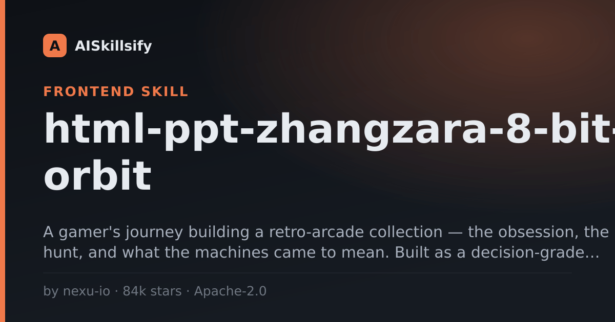 html-ppt-zhangzara-8-bit-orbit skill by nexu-io