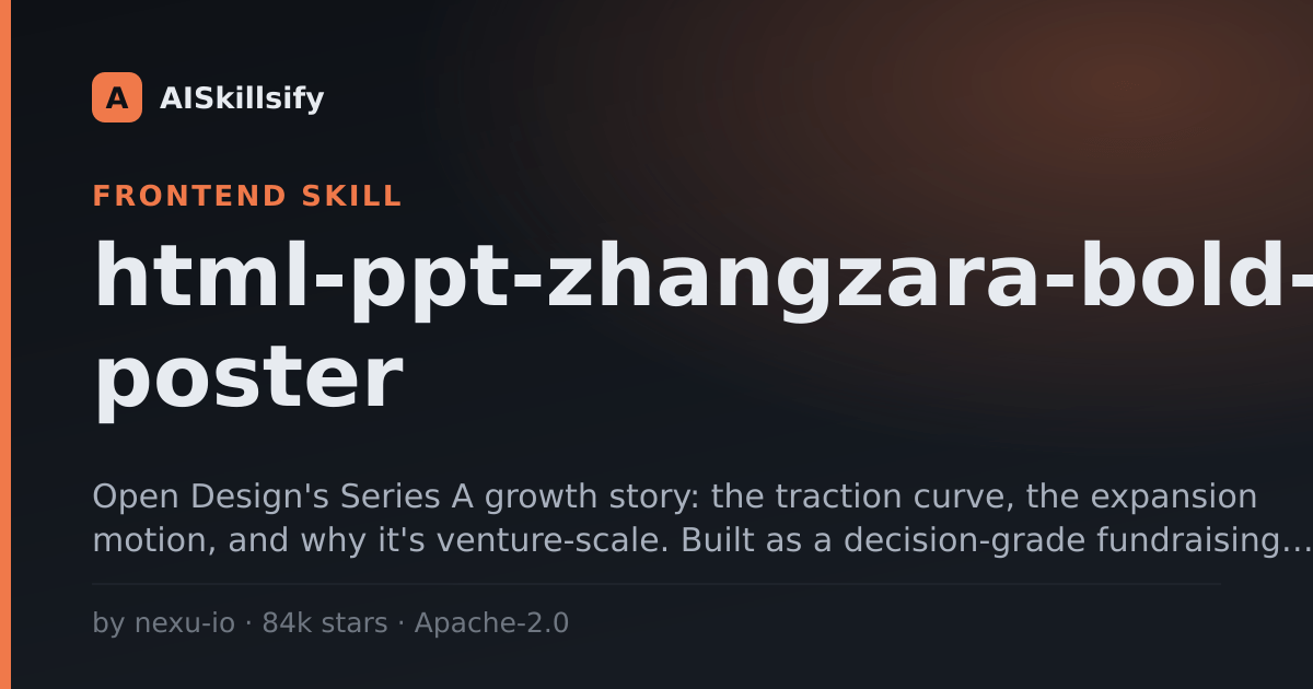 html-ppt-zhangzara-bold-poster skill by nexu-io