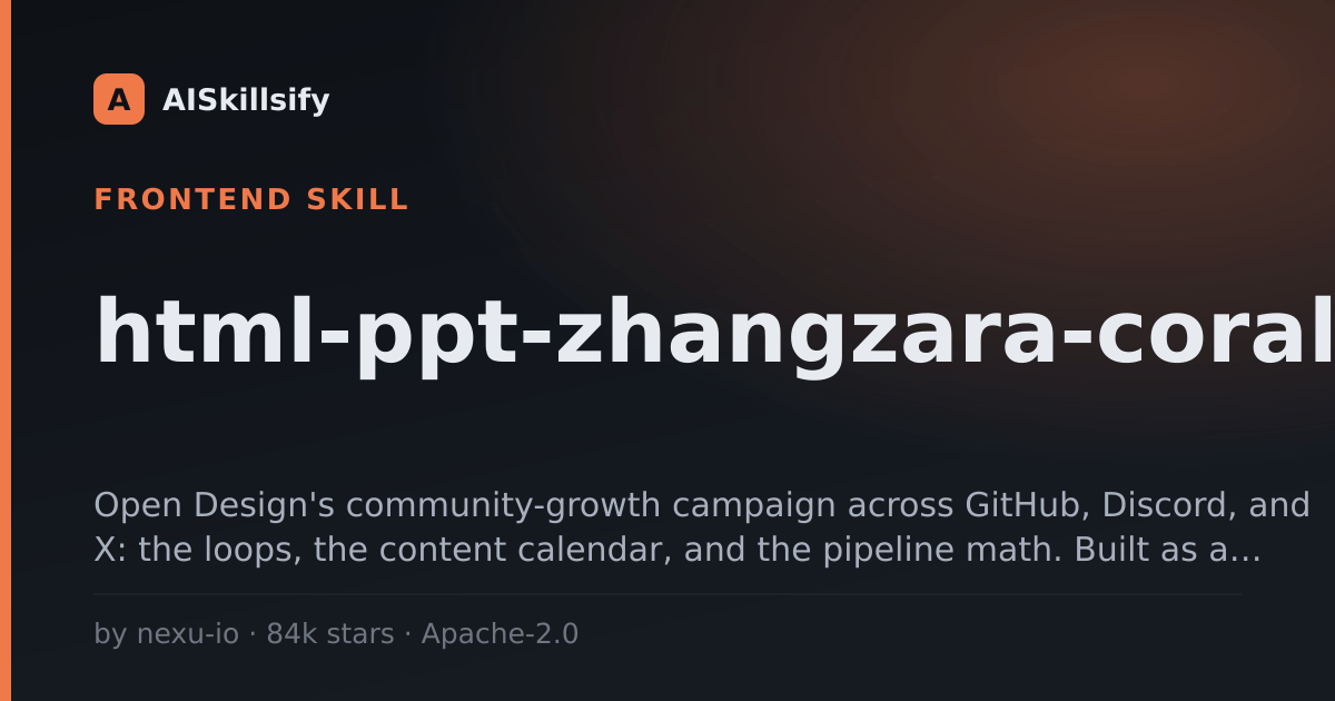 html-ppt-zhangzara-coral skill by nexu-io