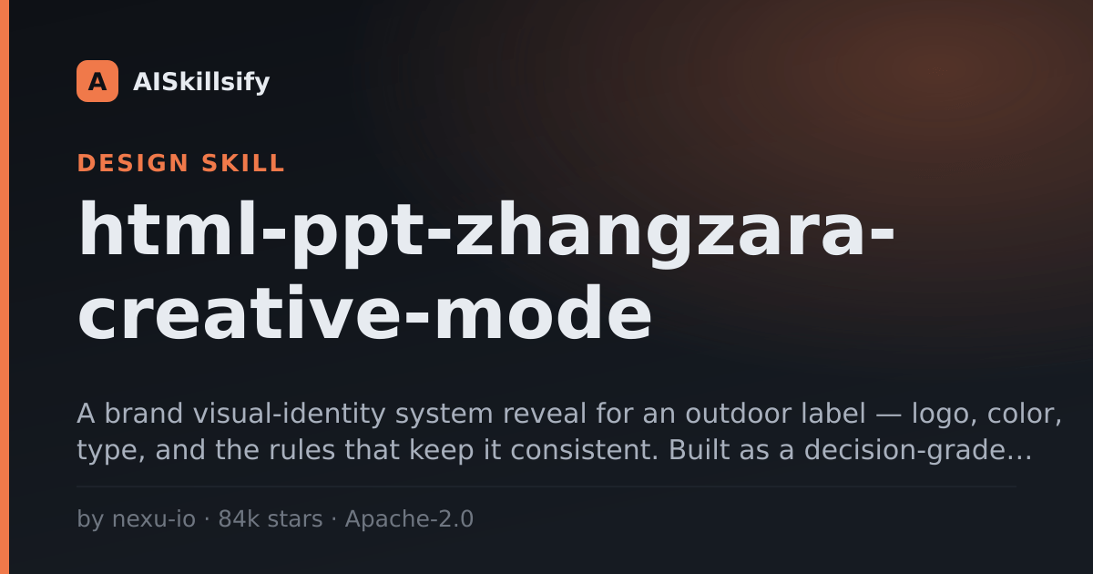 html-ppt-zhangzara-creative-mode skill by nexu-io