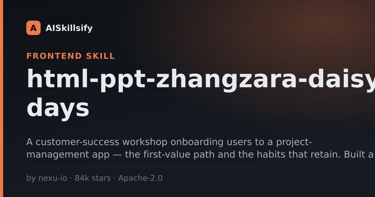 html-ppt-zhangzara-daisy-days skill by nexu-io