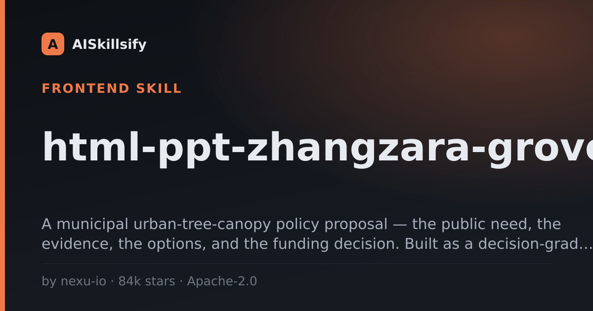 html-ppt-zhangzara-grove skill by nexu-io