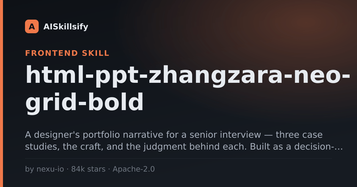 html-ppt-zhangzara-neo-grid-bold skill by nexu-io