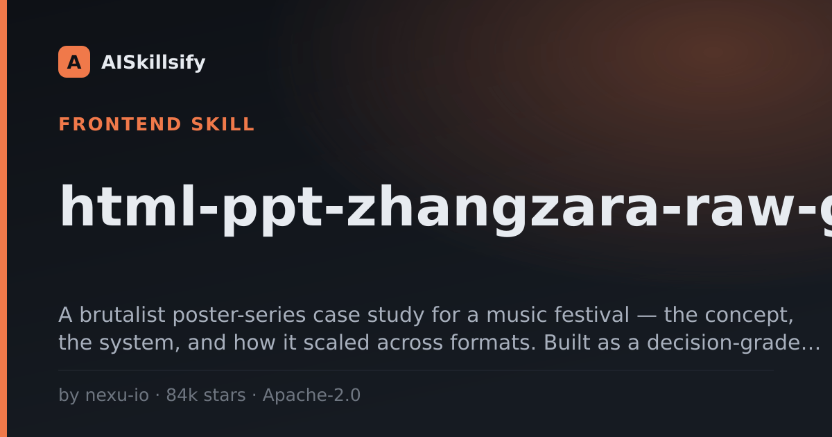 html-ppt-zhangzara-raw-grid skill by nexu-io