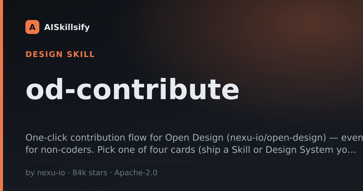 od-contribute skill by nexu-io