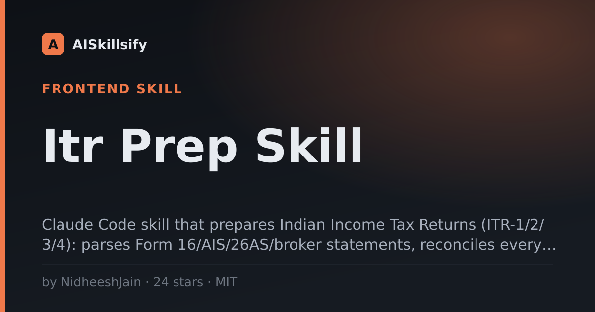 Itr Prep Skill skill by NidheeshJain