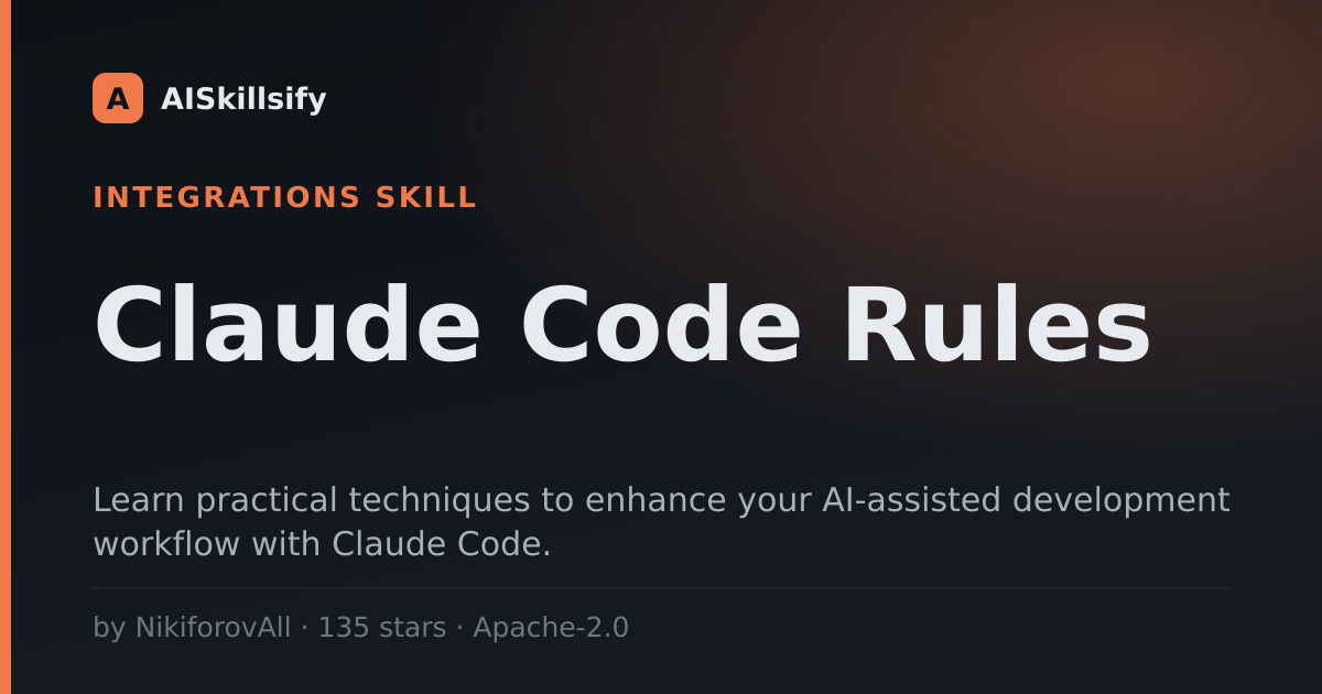 Claude Code Rules skill by NikiforovAll