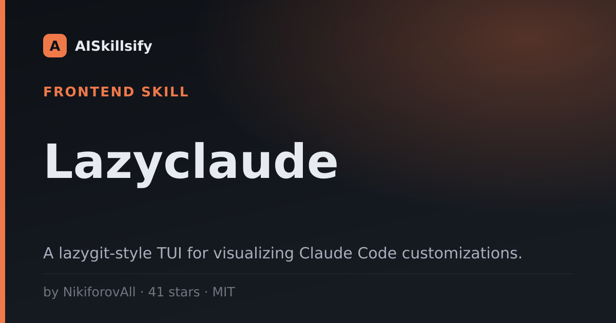 Lazyclaude skill by NikiforovAll