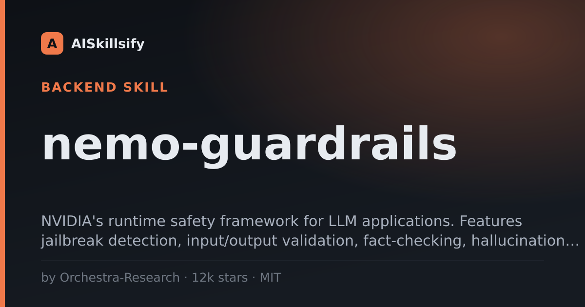nemo-guardrails skill by Orchestra-Research