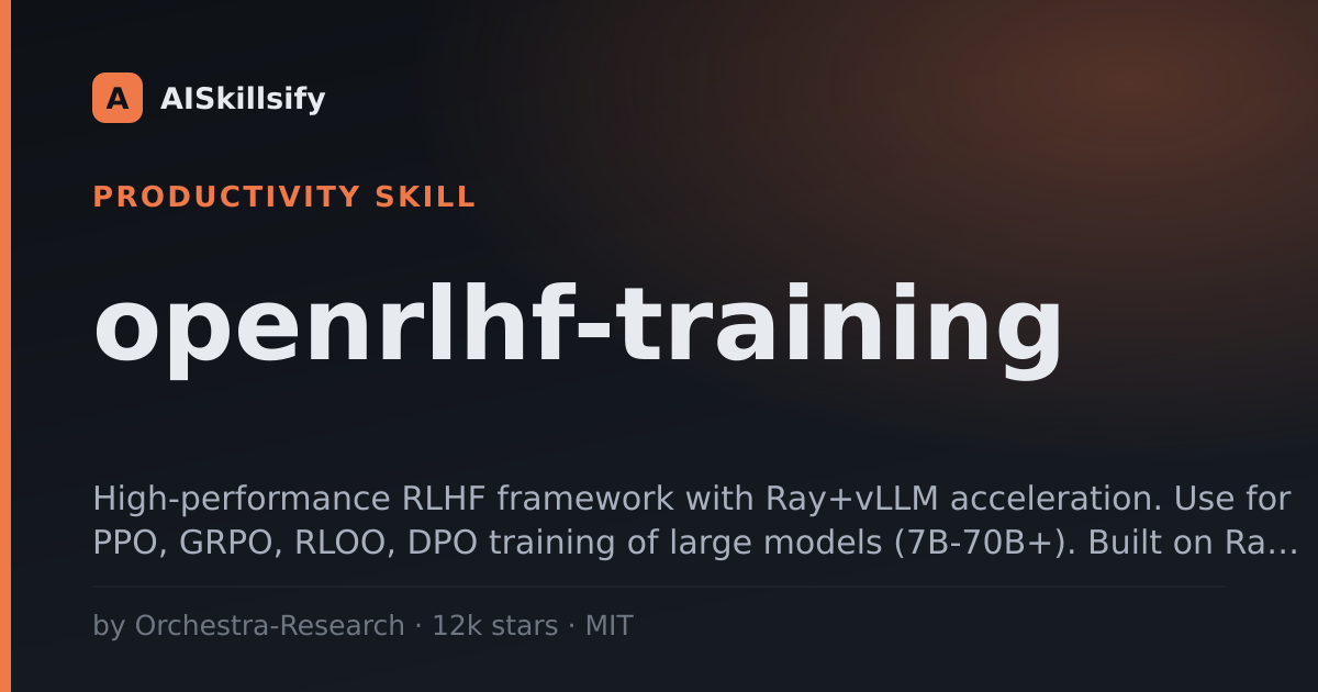 openrlhf-training skill by Orchestra-Research