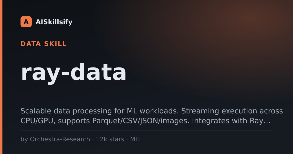 ray-data skill by Orchestra-Research