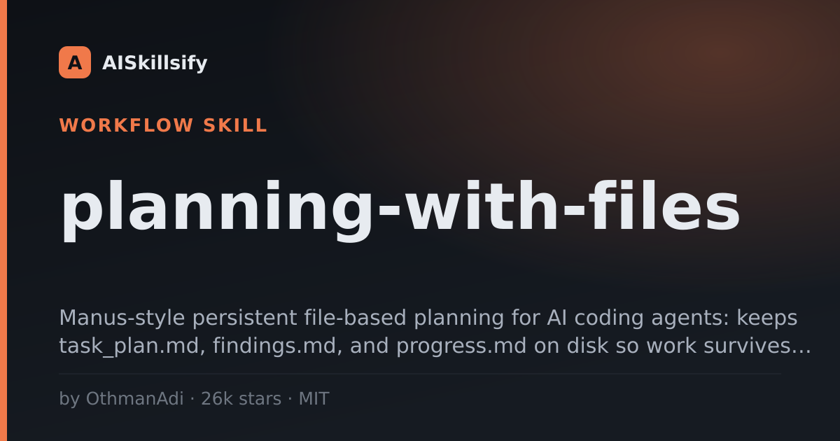 planning-with-files skill by OthmanAdi