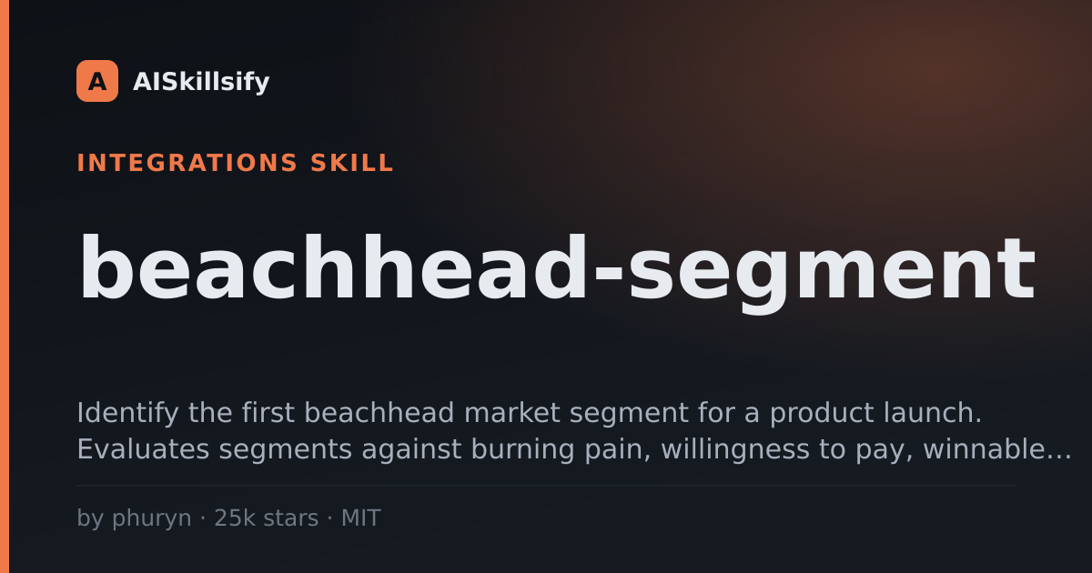 beachhead-segment skill by phuryn