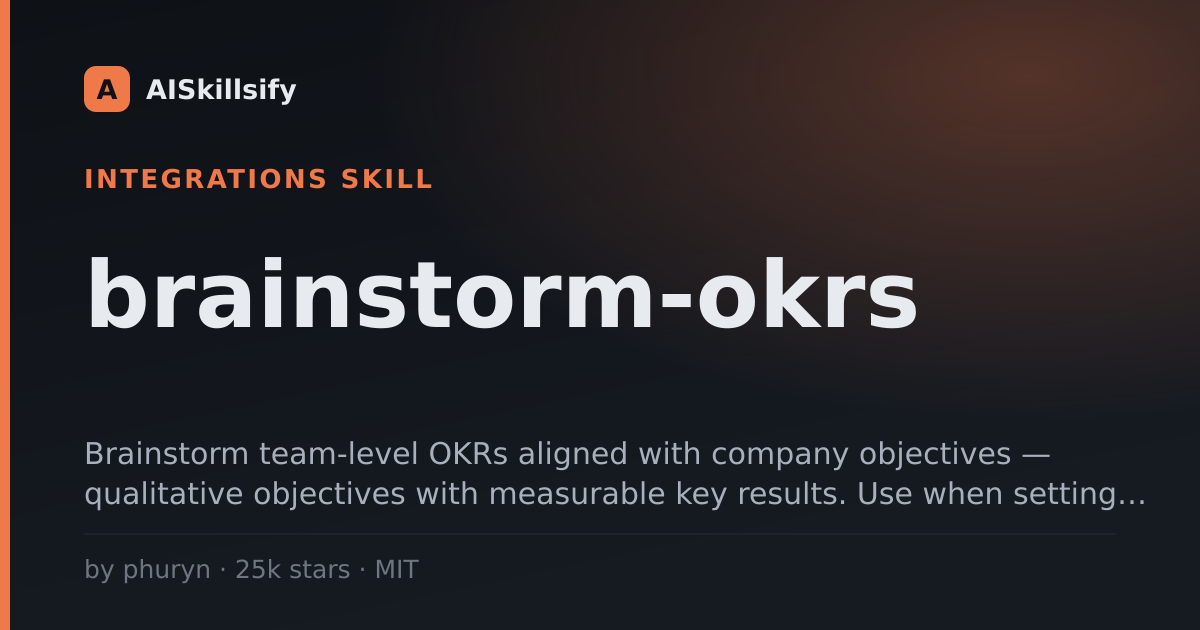 brainstorm-okrs skill by phuryn