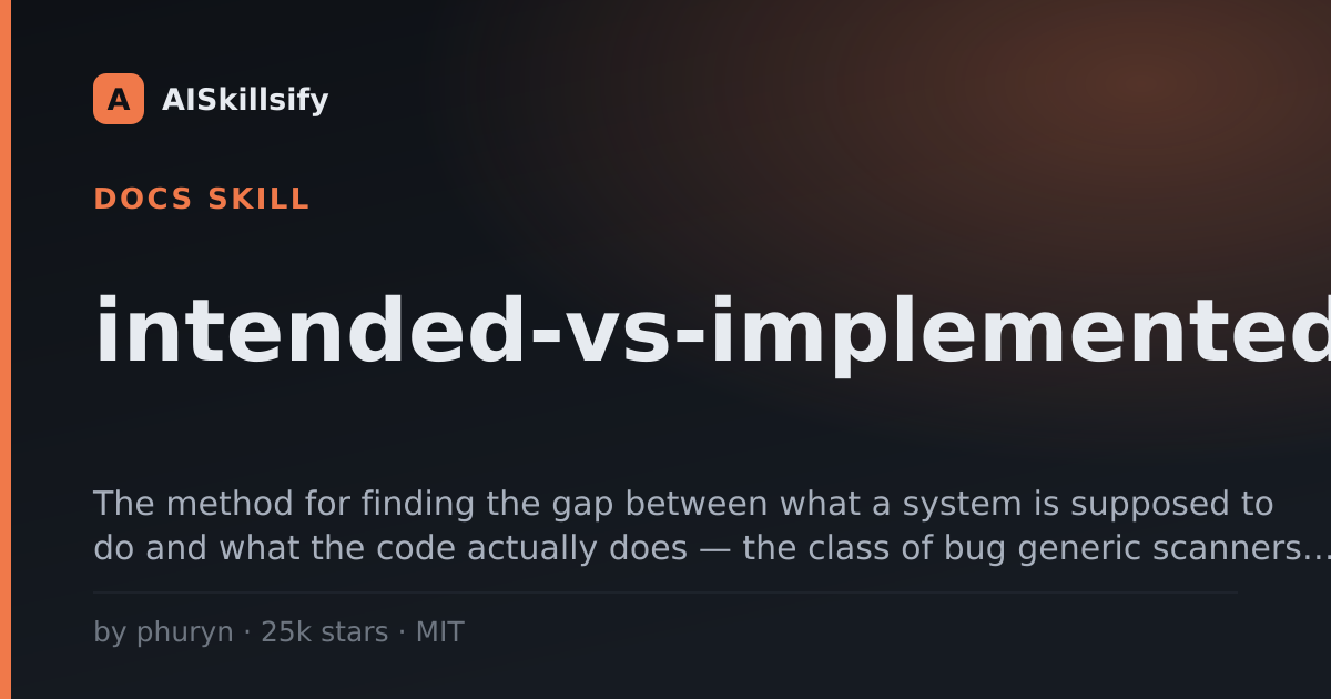 intended-vs-implemented skill by phuryn