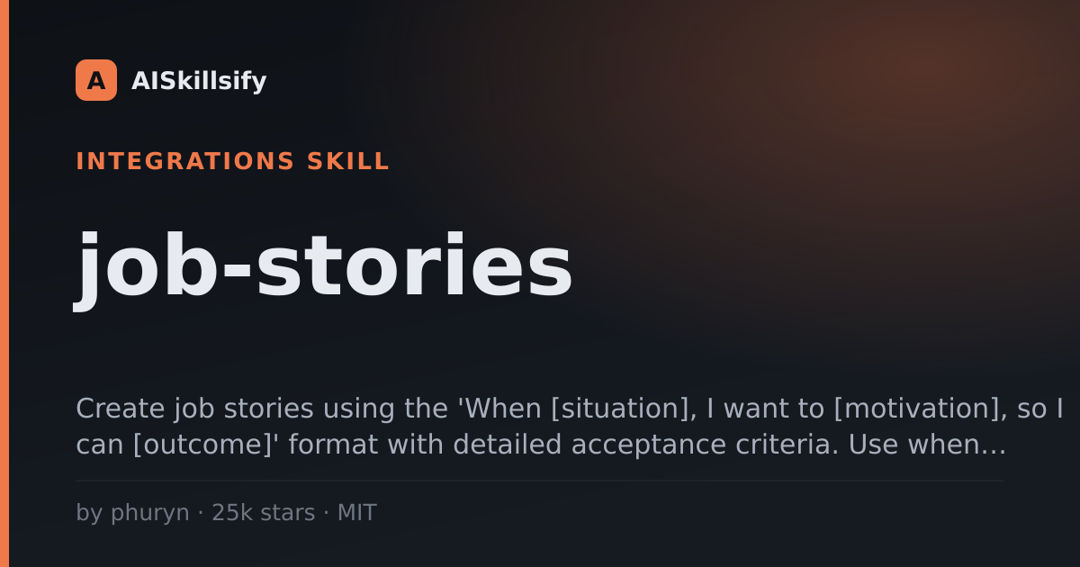 job-stories skill by phuryn