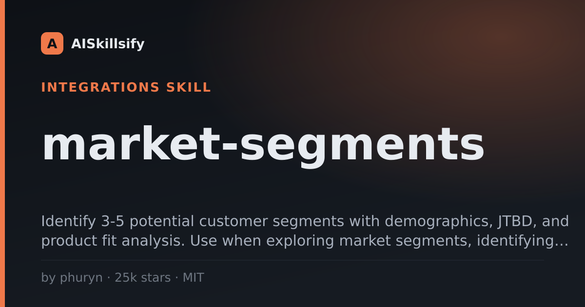 market-segments skill by phuryn