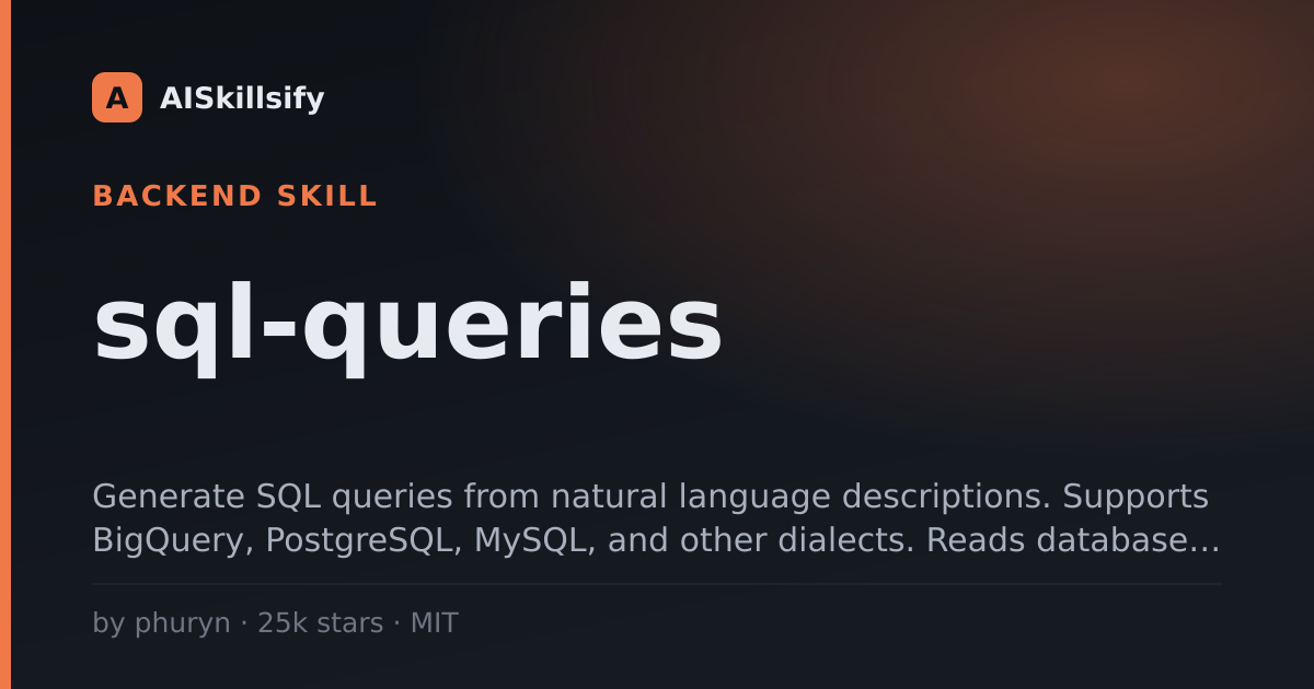 sql-queries skill by phuryn