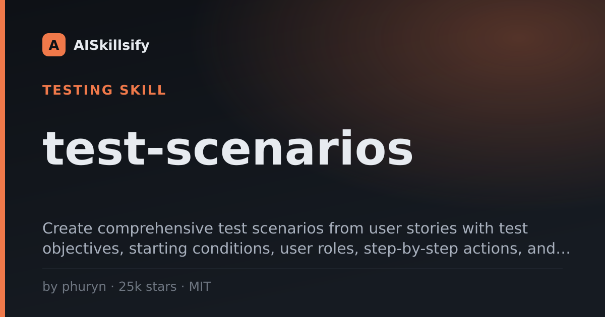test-scenarios skill by phuryn