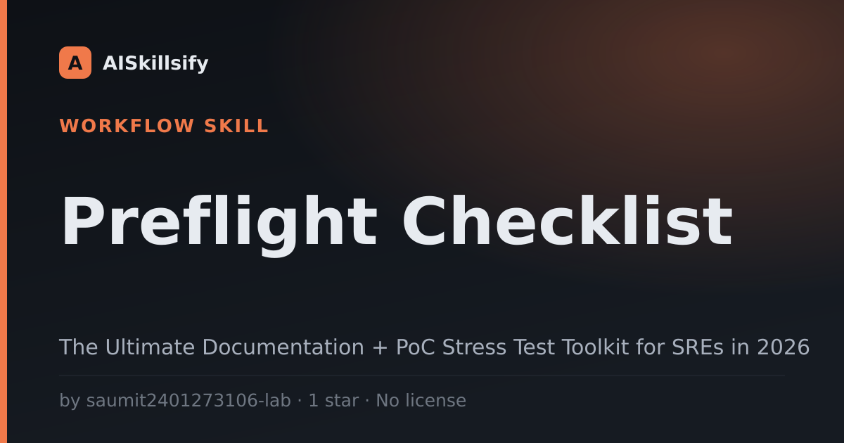 Preflight Checklist skill by saumit2401273106-lab
