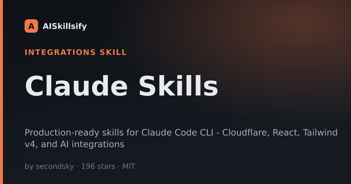 Claude Skills skill by secondsky