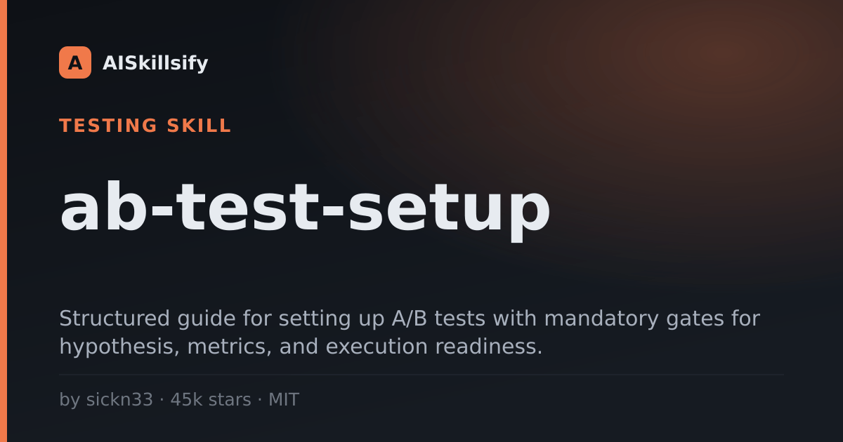 ab-test-setup skill by sickn33
