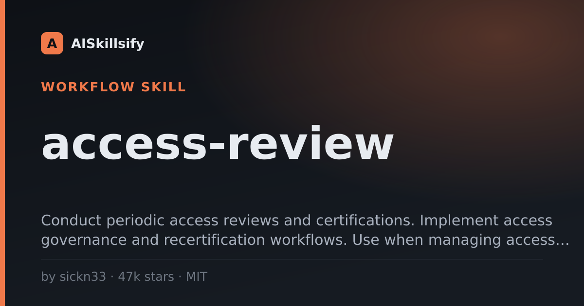 access-review skill by sickn33