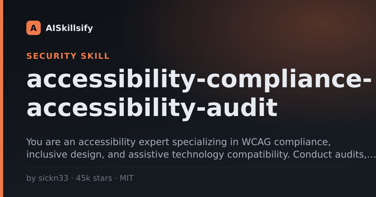 accessibility-compliance-accessibility-audit skill by sickn33
