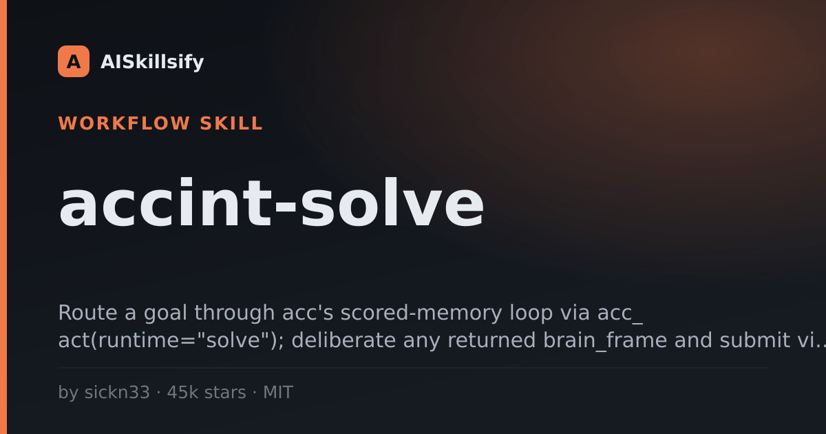 accint-solve skill by sickn33