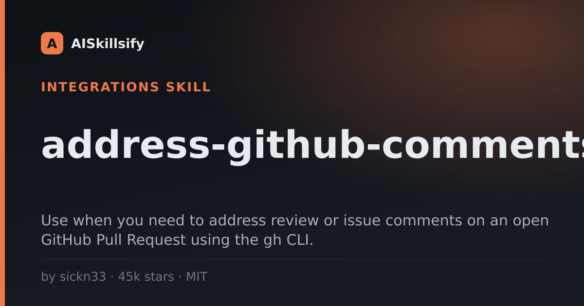 address-github-comments skill by sickn33