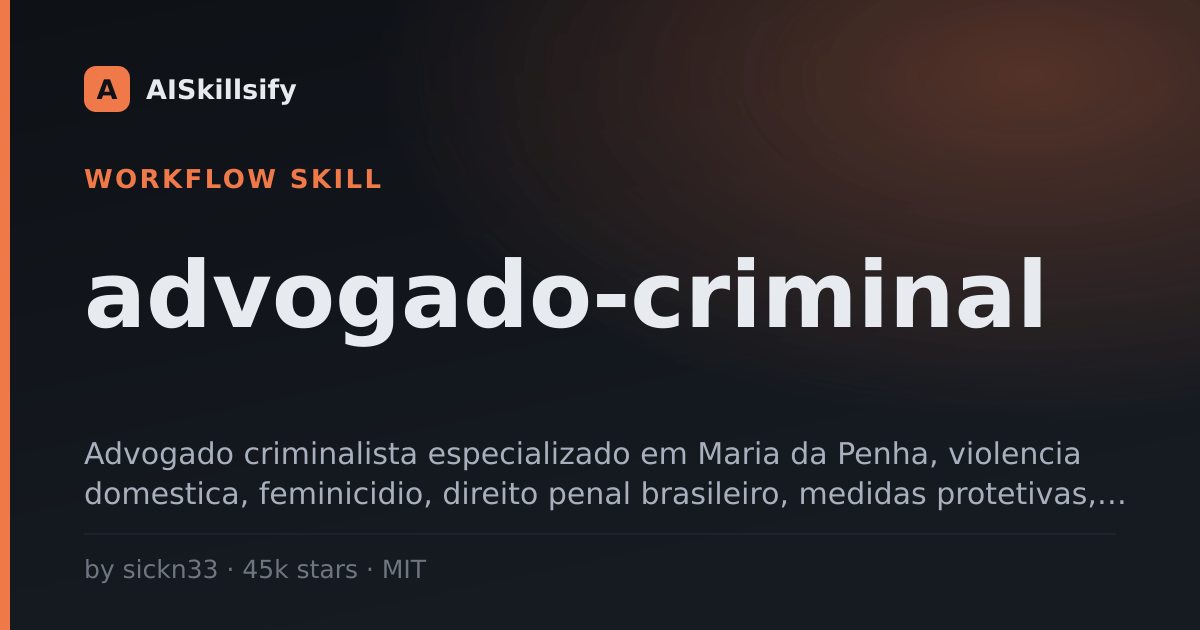advogado-criminal skill by sickn33