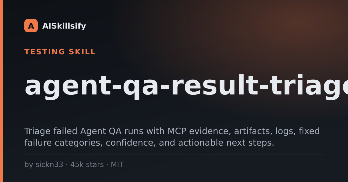 agent-qa-result-triage skill by sickn33