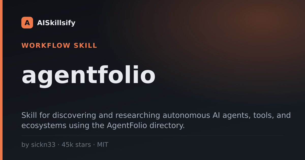 agentfolio skill by sickn33