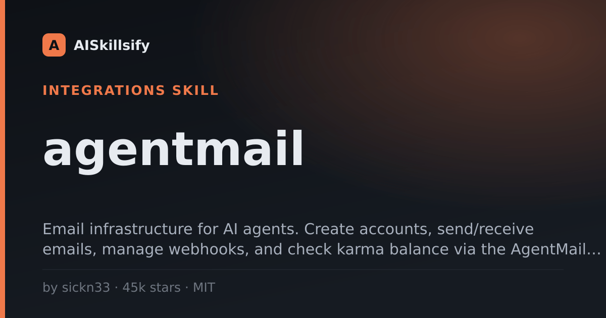 agentmail skill by sickn33