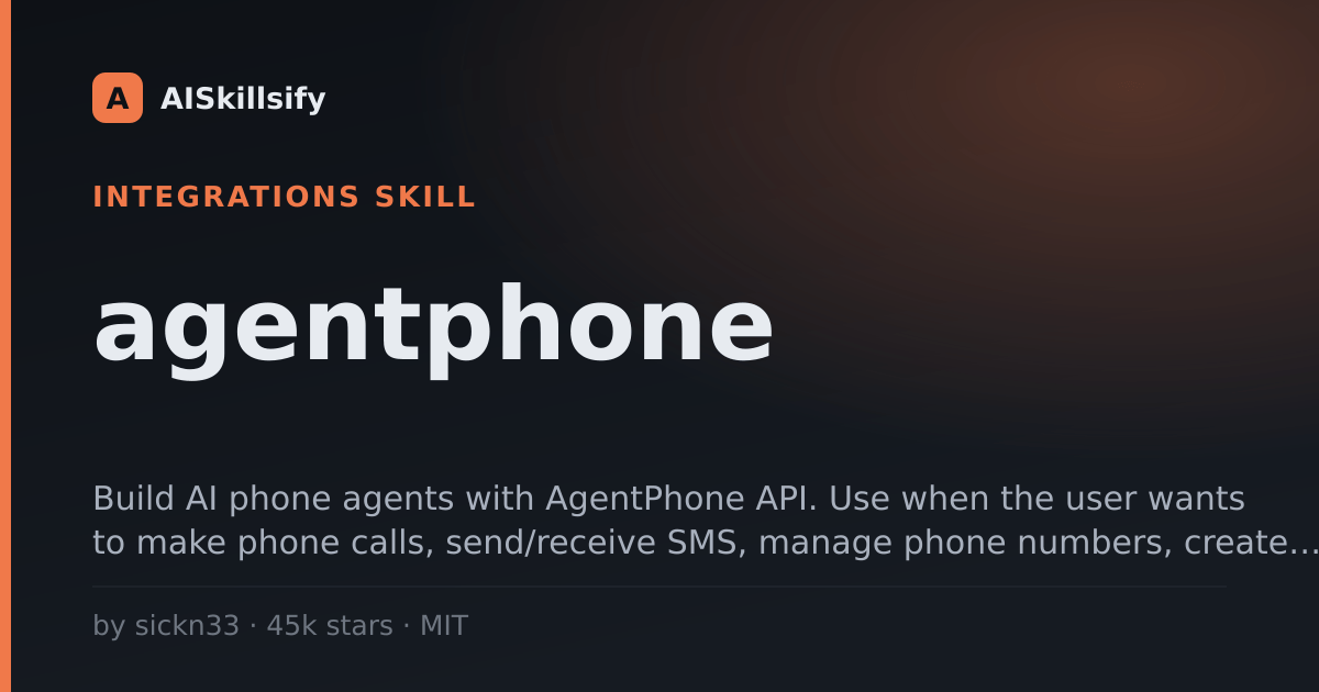 agentphone skill by sickn33
