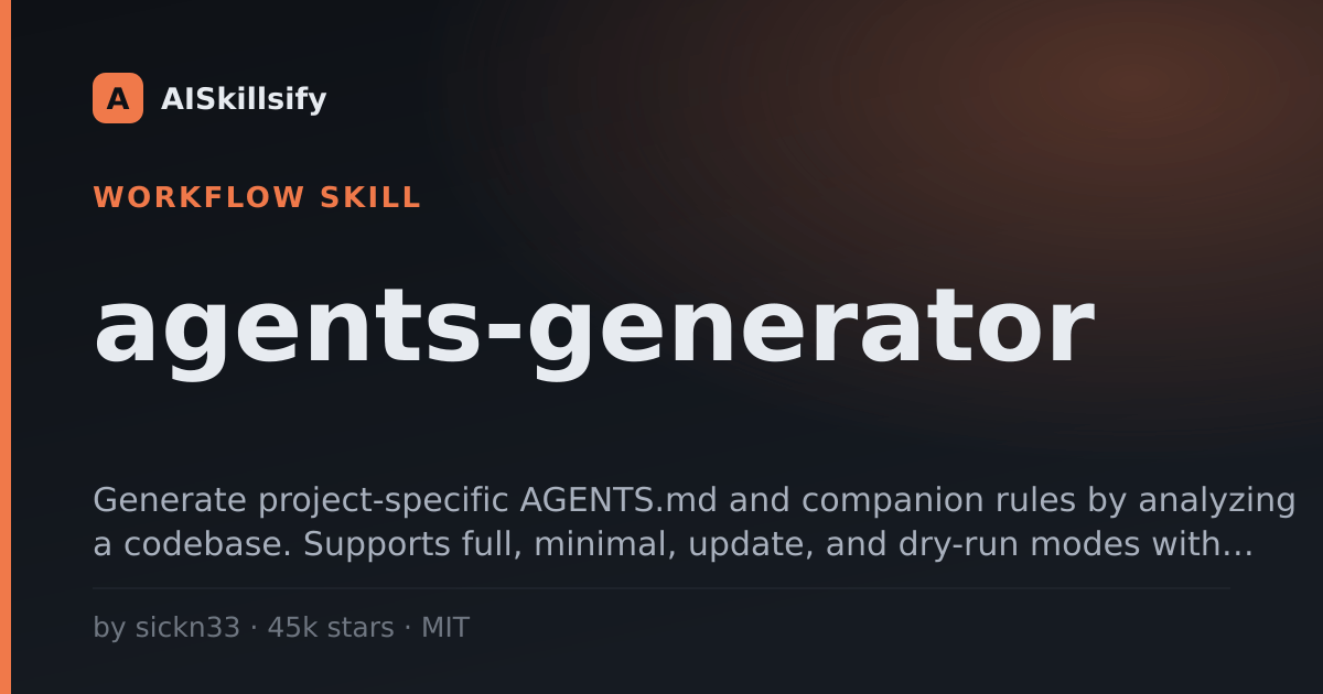 agents-generator skill by sickn33