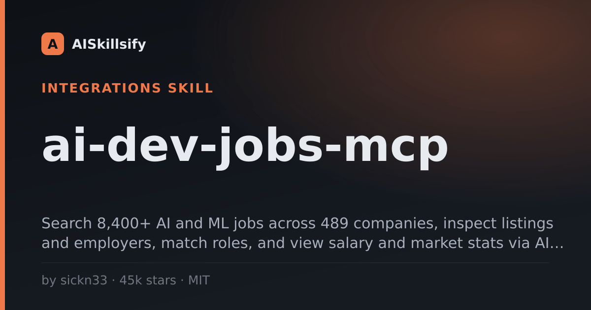 ai-dev-jobs-mcp skill by sickn33