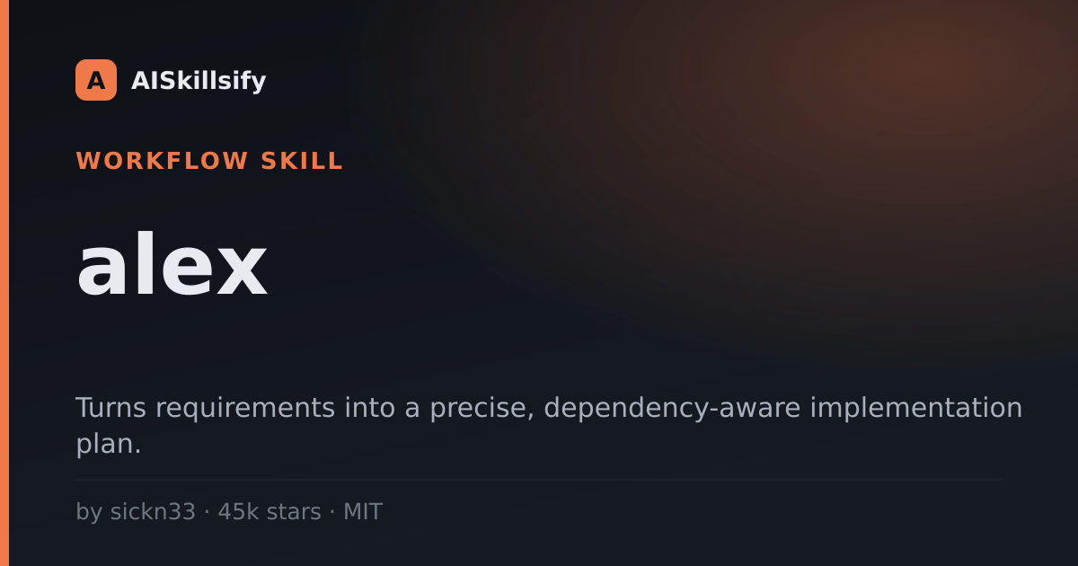 alex skill by sickn33