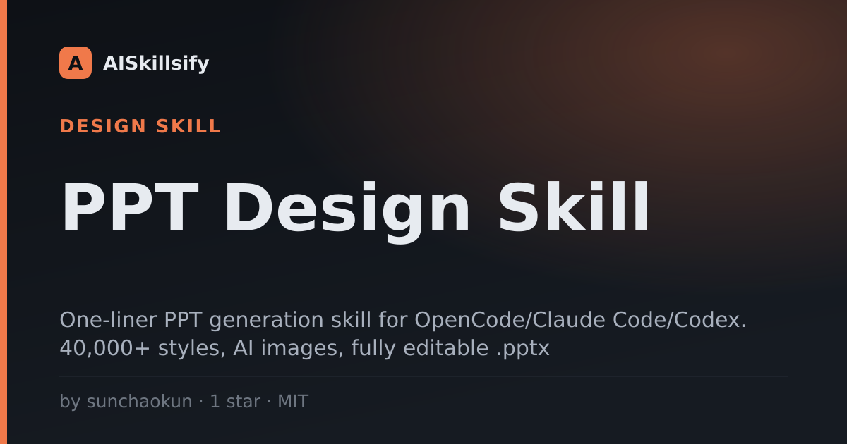 PPT Design Skill skill by sunchaokun