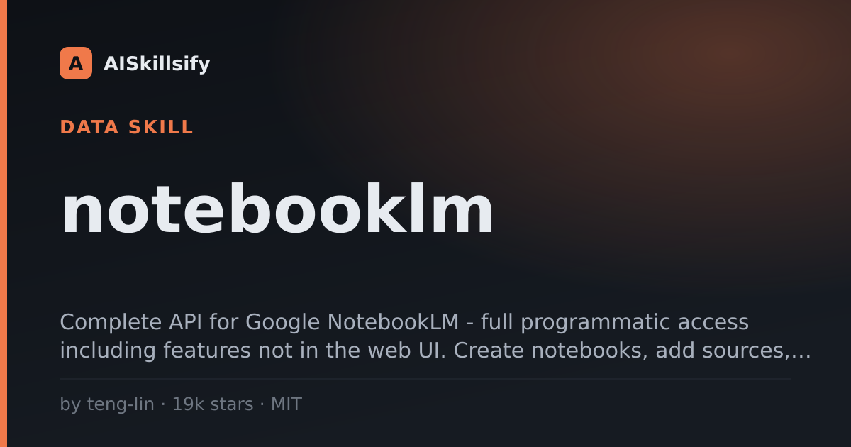 notebooklm skill by teng-lin