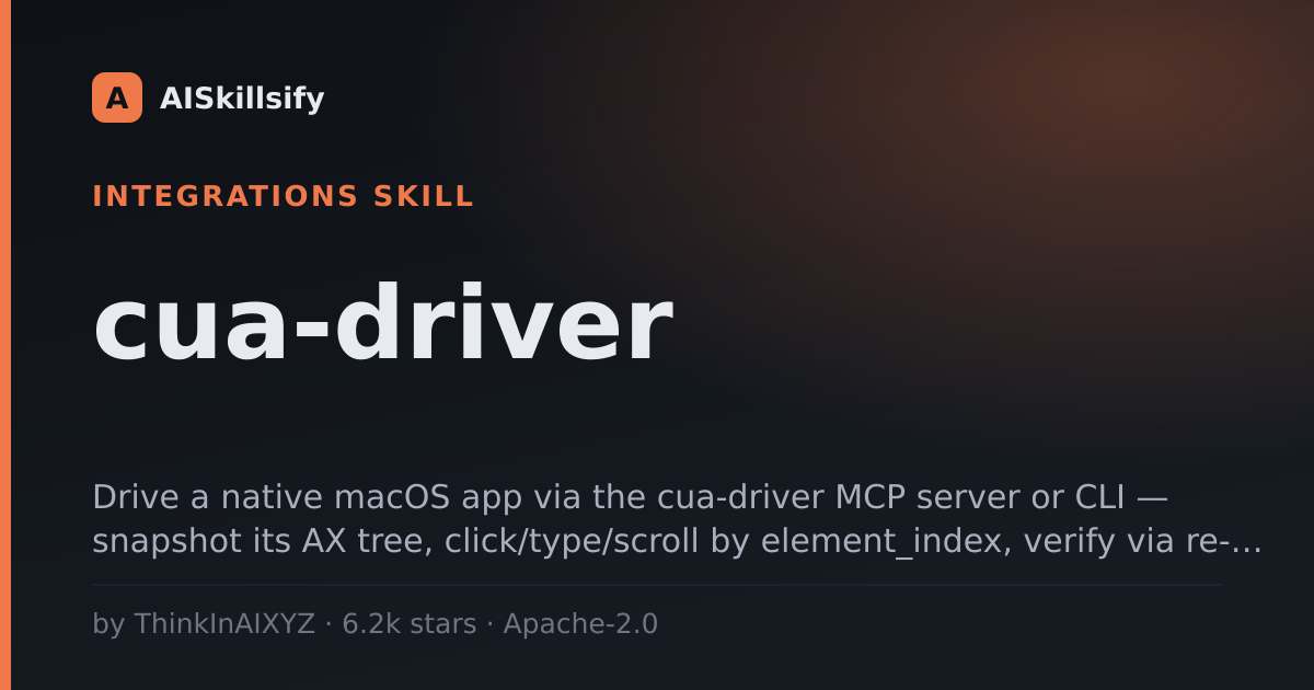 cua-driver skill by ThinkInAIXYZ