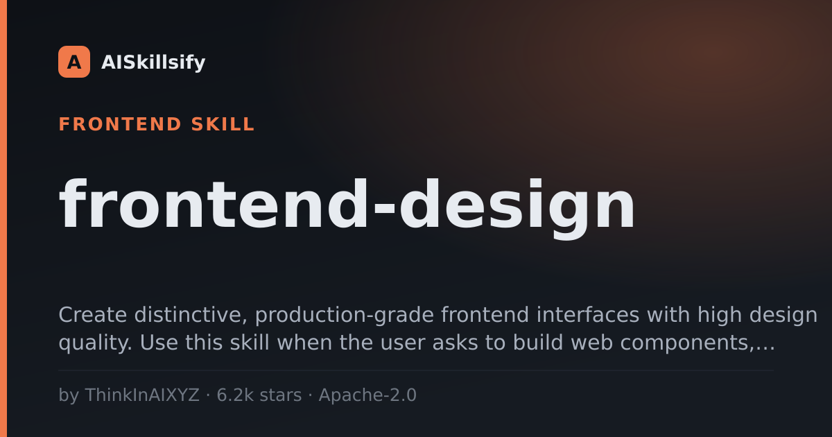 frontend-design skill by ThinkInAIXYZ