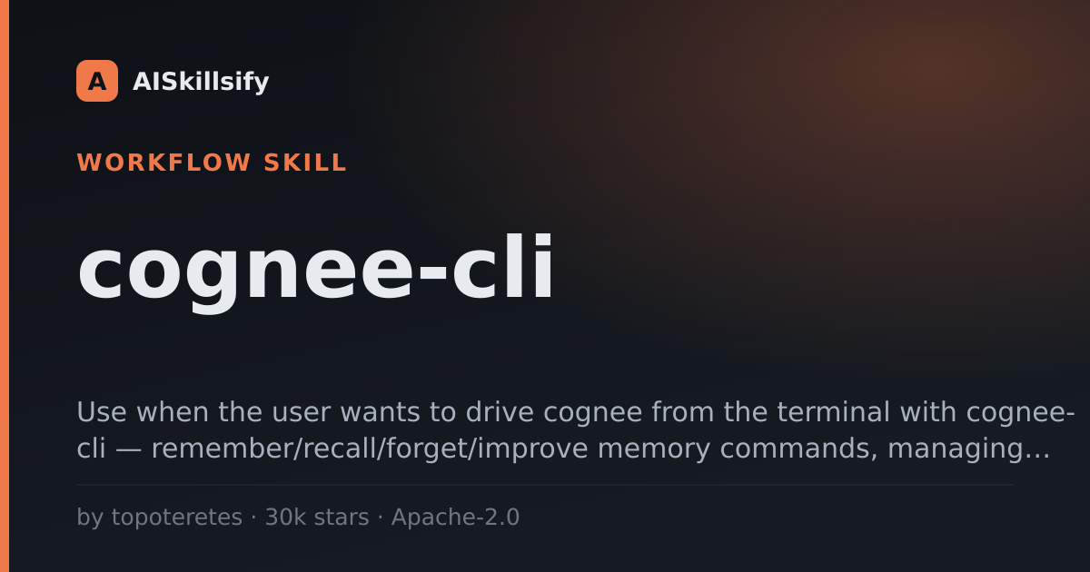 cognee-cli skill by topoteretes