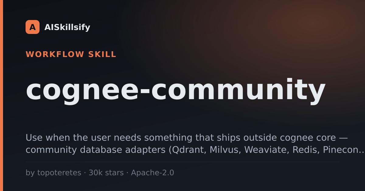 cognee-community skill by topoteretes