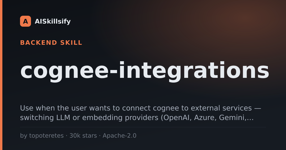 cognee-integrations skill by topoteretes