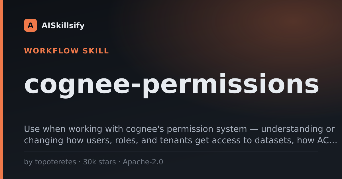 cognee-permissions skill by topoteretes