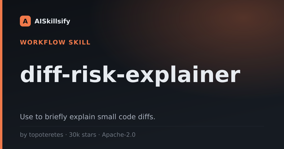 diff-risk-explainer skill by topoteretes